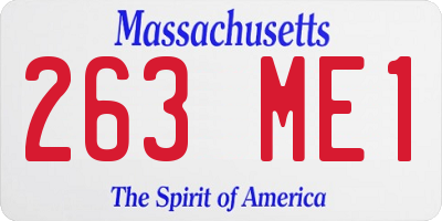 MA license plate 263ME1