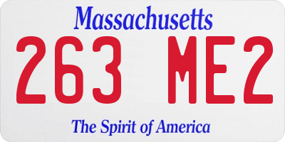 MA license plate 263ME2