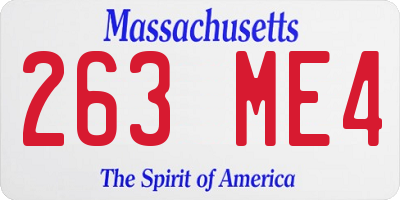 MA license plate 263ME4