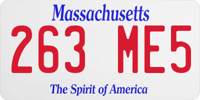 MA license plate 263ME5