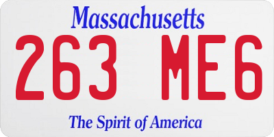 MA license plate 263ME6