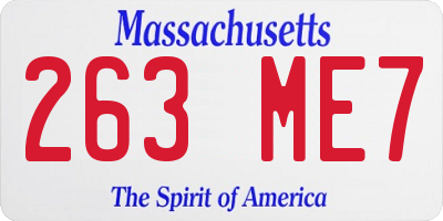 MA license plate 263ME7