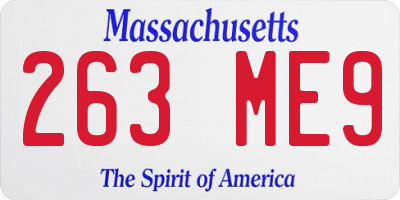 MA license plate 263ME9