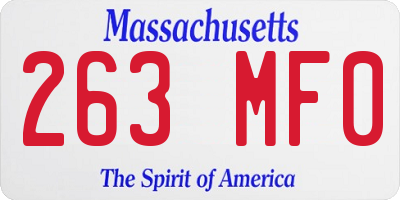 MA license plate 263MF0