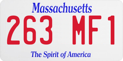 MA license plate 263MF1