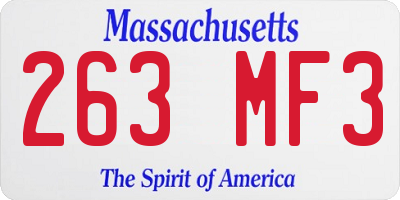 MA license plate 263MF3