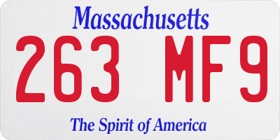 MA license plate 263MF9