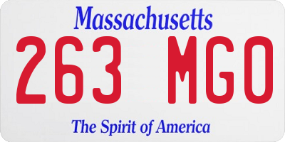 MA license plate 263MG0