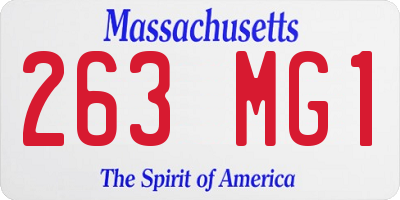 MA license plate 263MG1