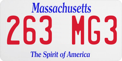 MA license plate 263MG3