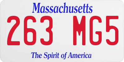 MA license plate 263MG5
