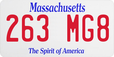 MA license plate 263MG8