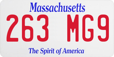 MA license plate 263MG9
