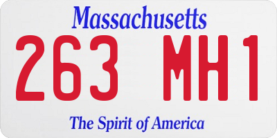 MA license plate 263MH1
