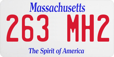 MA license plate 263MH2