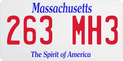 MA license plate 263MH3