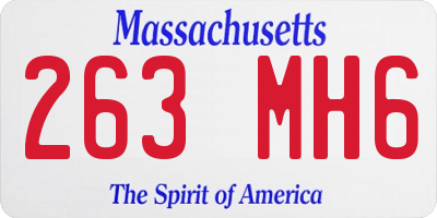 MA license plate 263MH6