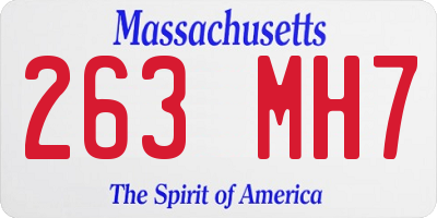 MA license plate 263MH7