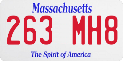 MA license plate 263MH8