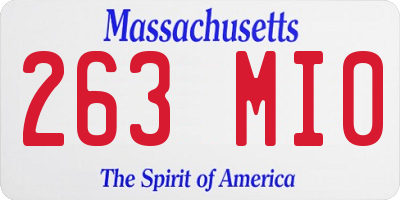MA license plate 263MI0