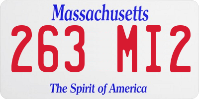 MA license plate 263MI2
