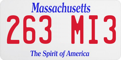 MA license plate 263MI3
