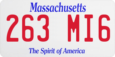 MA license plate 263MI6