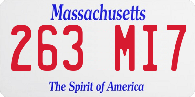 MA license plate 263MI7