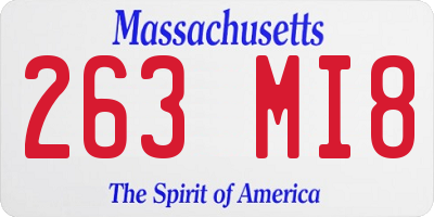 MA license plate 263MI8