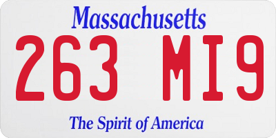MA license plate 263MI9