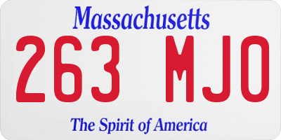 MA license plate 263MJ0