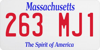MA license plate 263MJ1