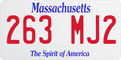 MA license plate 263MJ2