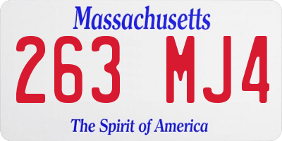 MA license plate 263MJ4