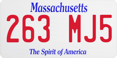 MA license plate 263MJ5