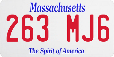 MA license plate 263MJ6