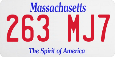MA license plate 263MJ7