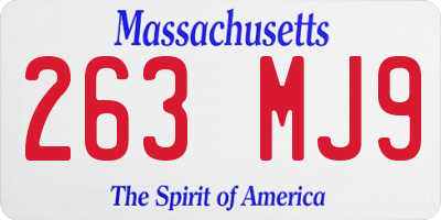 MA license plate 263MJ9