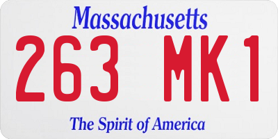 MA license plate 263MK1