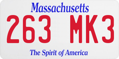 MA license plate 263MK3