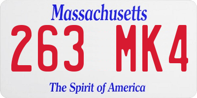 MA license plate 263MK4