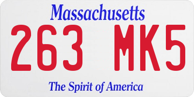 MA license plate 263MK5