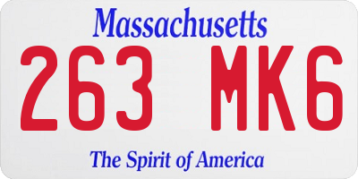 MA license plate 263MK6