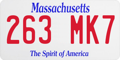 MA license plate 263MK7