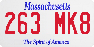 MA license plate 263MK8