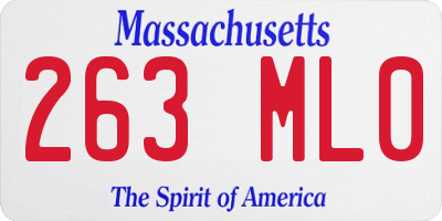 MA license plate 263ML0