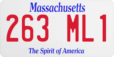 MA license plate 263ML1