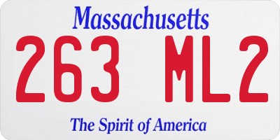 MA license plate 263ML2