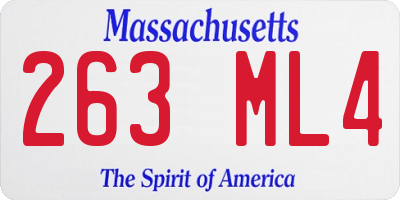 MA license plate 263ML4