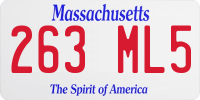 MA license plate 263ML5